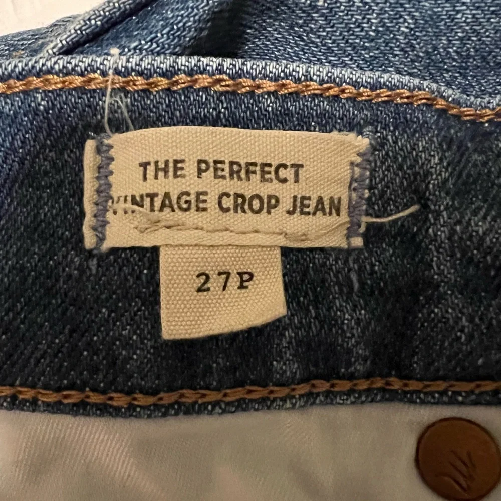 SOLD Madewell The Perfect Vintage Crop Jean with Knee Rips - Size 27P - Picture 5 of 13